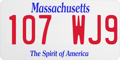 MA license plate 107WJ9
