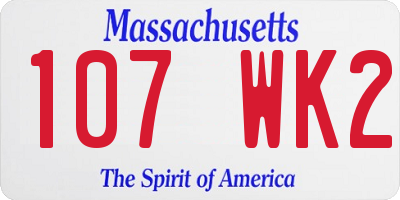 MA license plate 107WK2