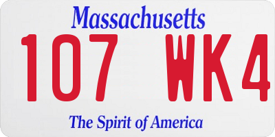 MA license plate 107WK4