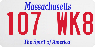 MA license plate 107WK8