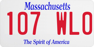 MA license plate 107WL0