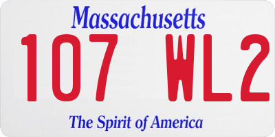 MA license plate 107WL2