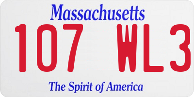 MA license plate 107WL3