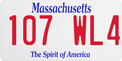MA license plate 107WL4