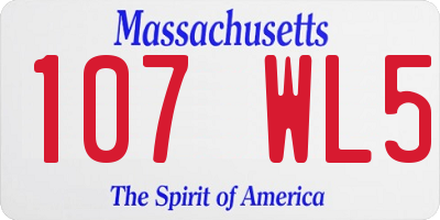MA license plate 107WL5