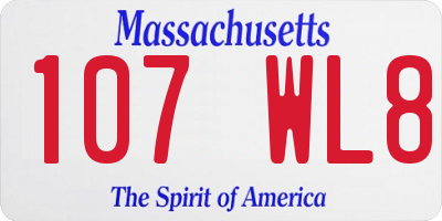 MA license plate 107WL8