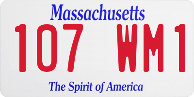 MA license plate 107WM1