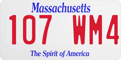 MA license plate 107WM4