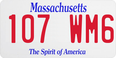 MA license plate 107WM6