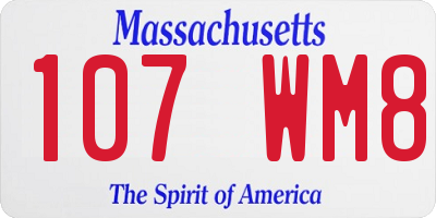 MA license plate 107WM8