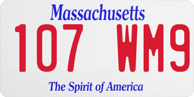 MA license plate 107WM9