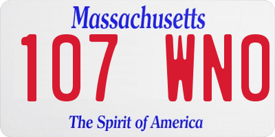MA license plate 107WN0