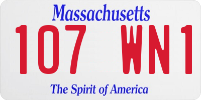 MA license plate 107WN1