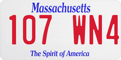 MA license plate 107WN4