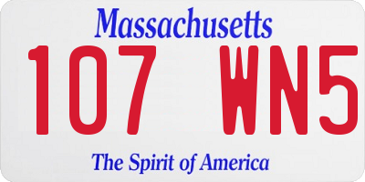 MA license plate 107WN5