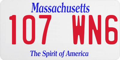 MA license plate 107WN6