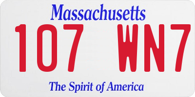 MA license plate 107WN7