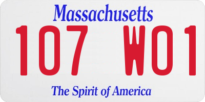 MA license plate 107WO1
