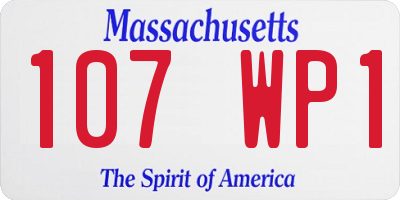 MA license plate 107WP1