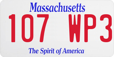 MA license plate 107WP3
