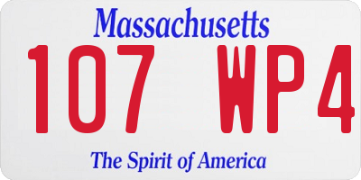 MA license plate 107WP4