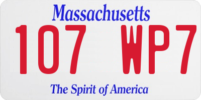 MA license plate 107WP7