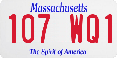 MA license plate 107WQ1