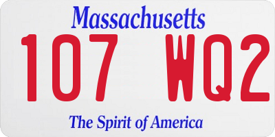 MA license plate 107WQ2