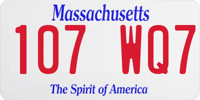 MA license plate 107WQ7
