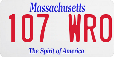 MA license plate 107WR0