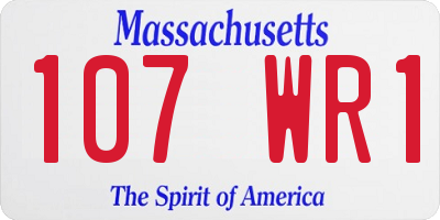 MA license plate 107WR1
