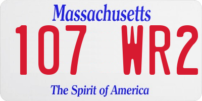 MA license plate 107WR2