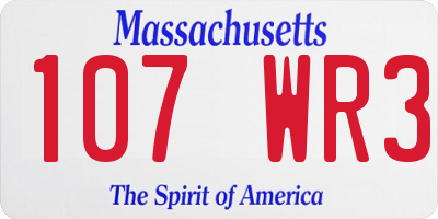 MA license plate 107WR3