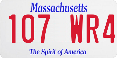 MA license plate 107WR4