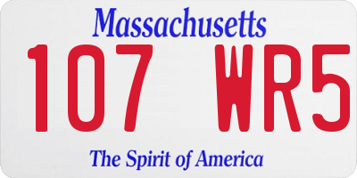 MA license plate 107WR5