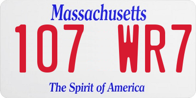 MA license plate 107WR7