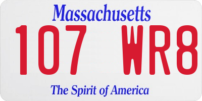 MA license plate 107WR8