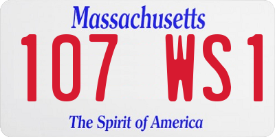 MA license plate 107WS1