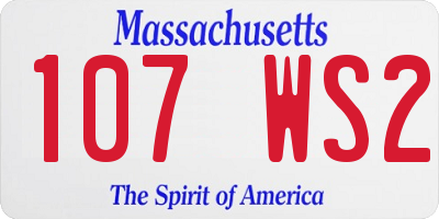 MA license plate 107WS2