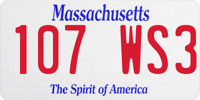 MA license plate 107WS3