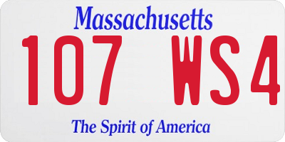 MA license plate 107WS4