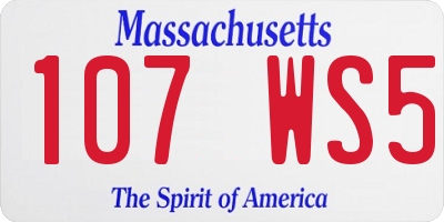 MA license plate 107WS5