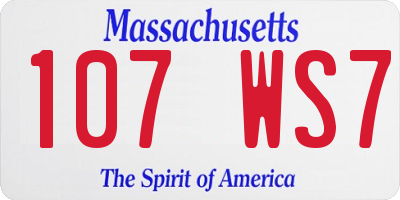 MA license plate 107WS7