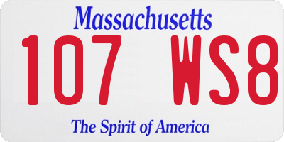 MA license plate 107WS8