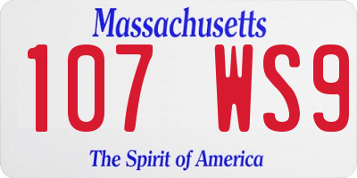 MA license plate 107WS9