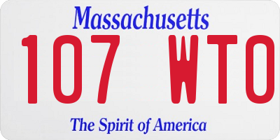 MA license plate 107WT0