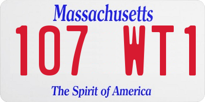 MA license plate 107WT1