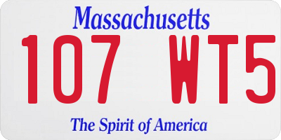 MA license plate 107WT5