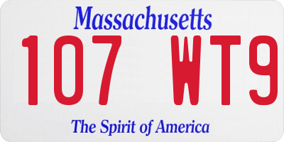 MA license plate 107WT9