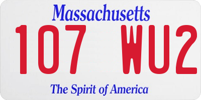 MA license plate 107WU2